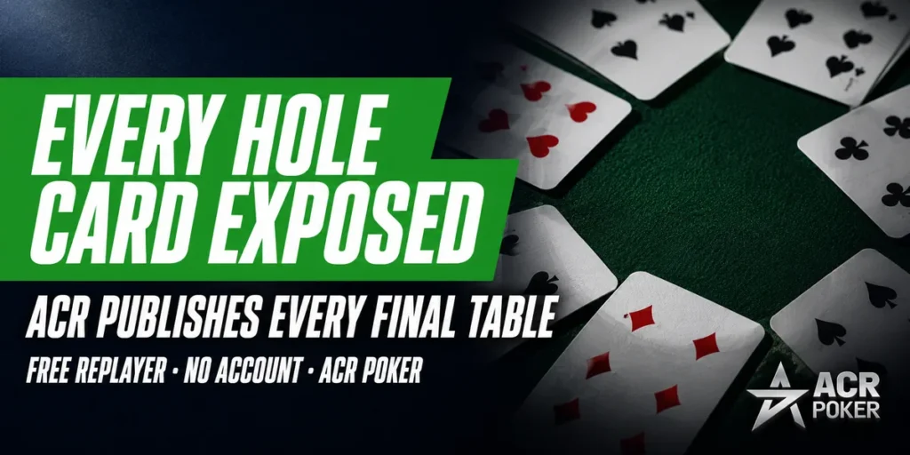 ACR Poker Final Table Replayer graphic reading Every Hole Card Exposed