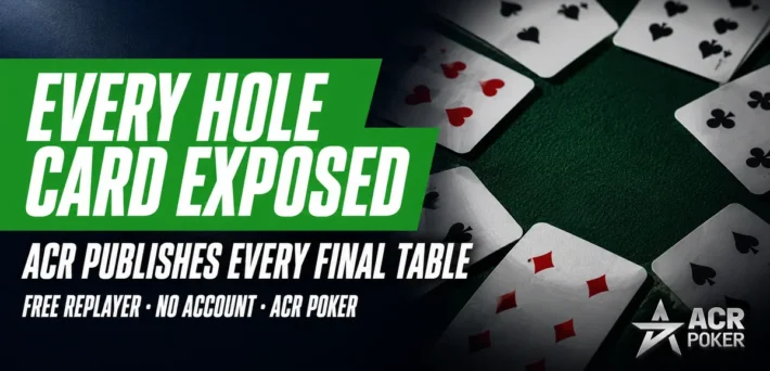 ACR Poker Final Table Replayer graphic reading Every Hole Card Exposed