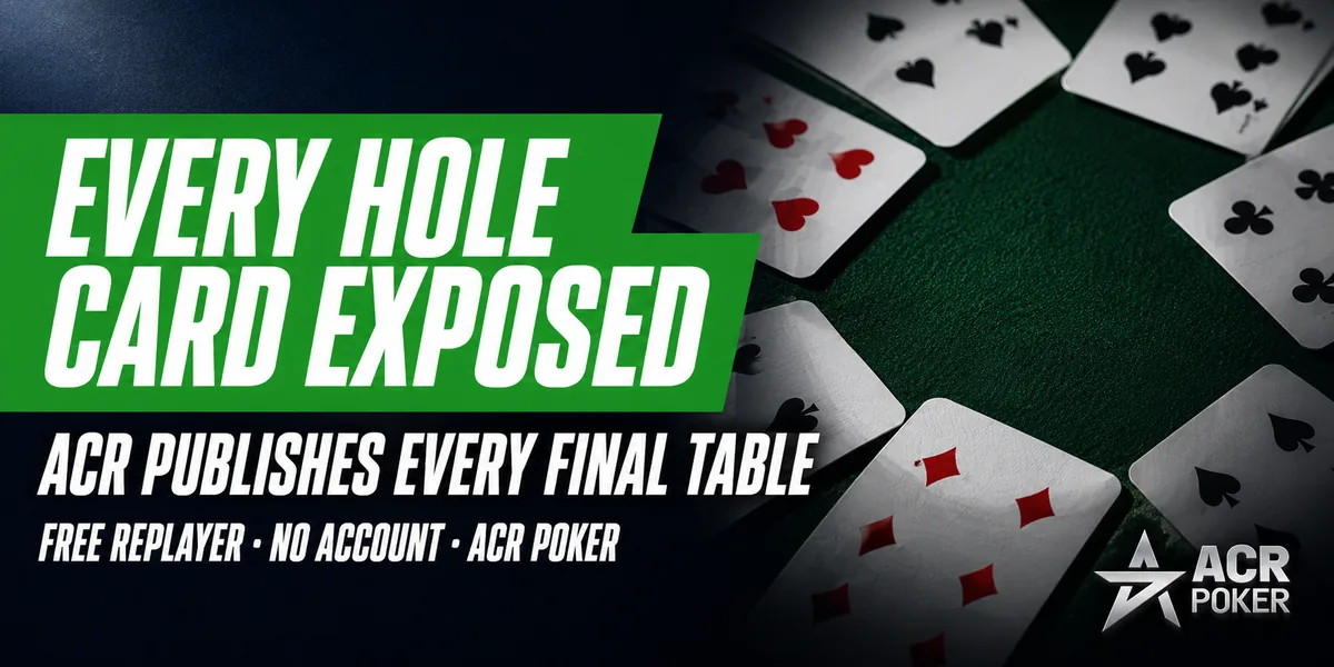 ACR Poker Final Table Replayer graphic reading Every Hole Card Exposed