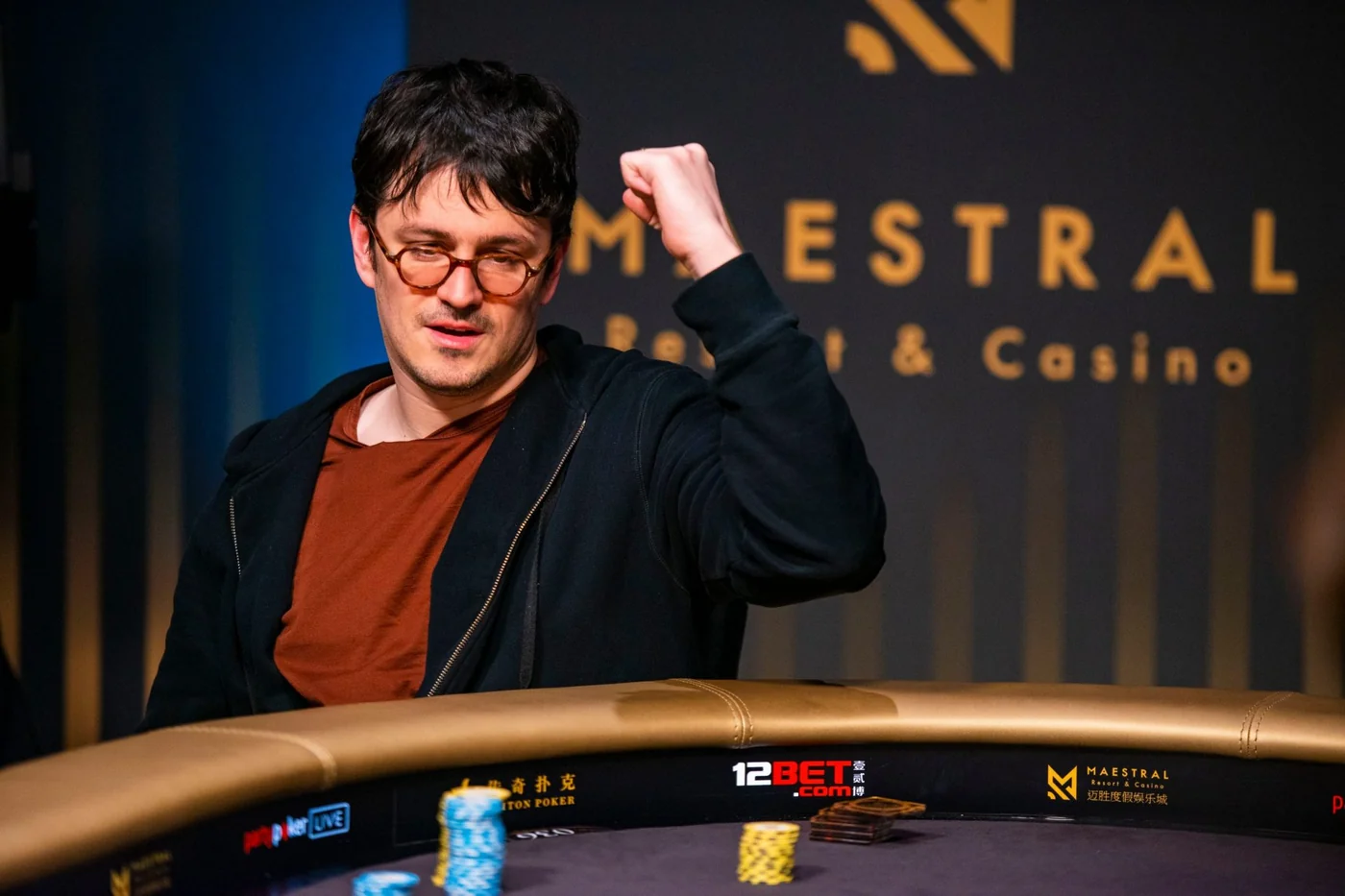 Isaac Haxton Triton Montenegro Isaac Haxton celebrating at the Triton Super High Roller Series in Montenegro