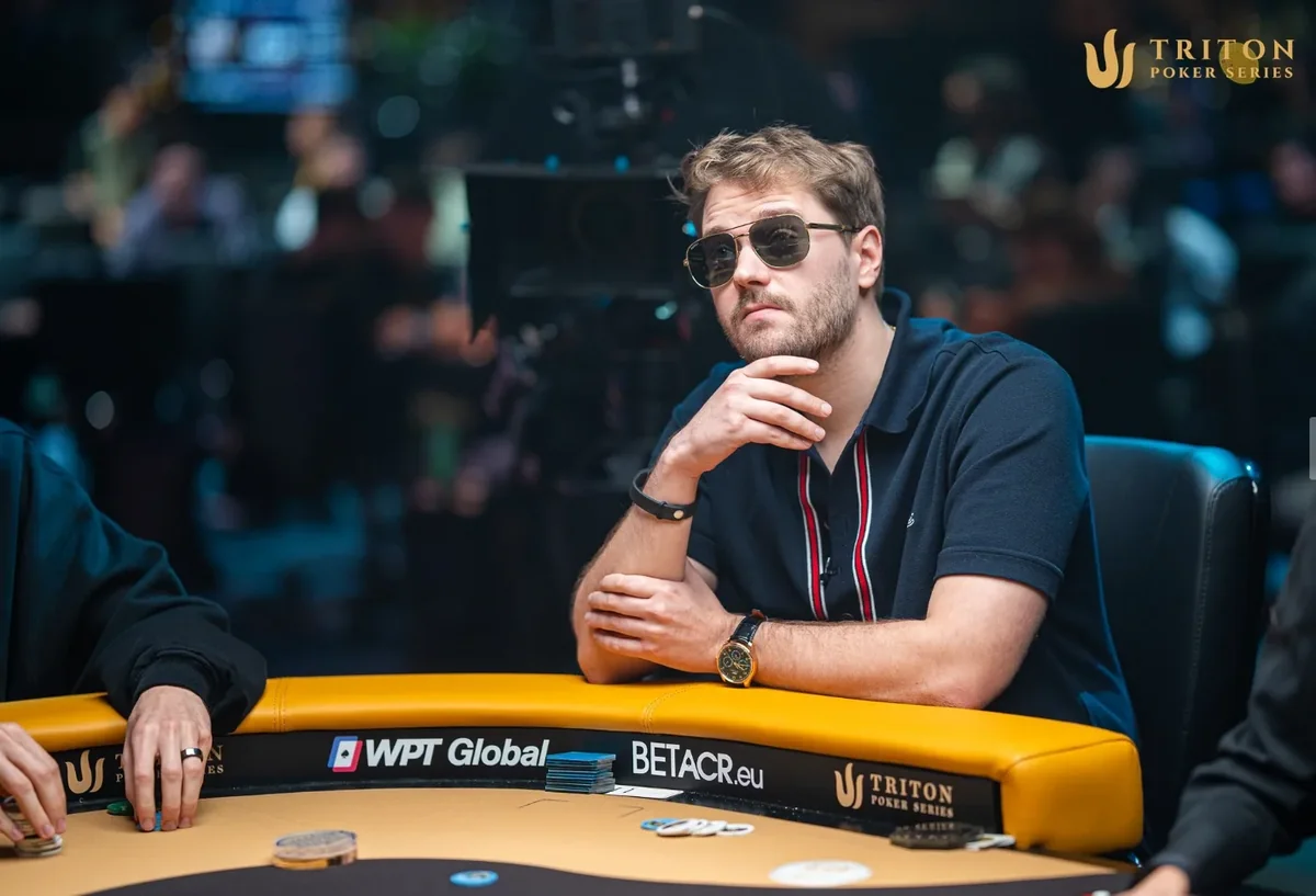 Linus Loeliger Personal Life Linus Loeliger in sunglasses at a Triton Poker Series table