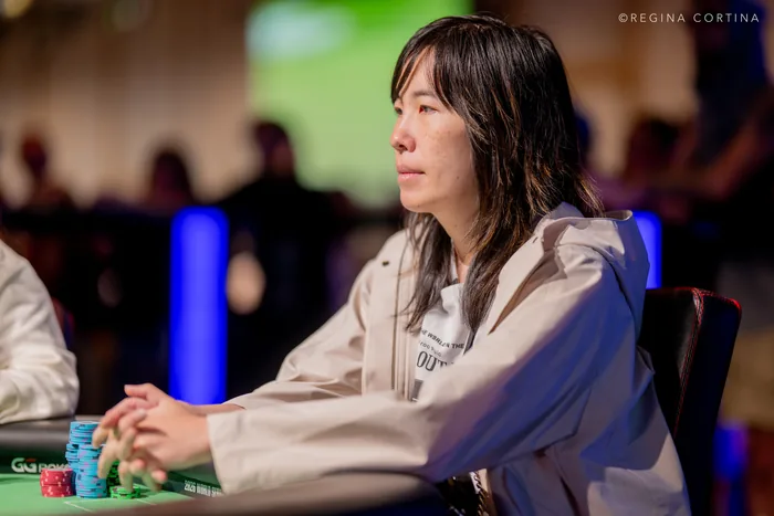 Skye Chen Software Engineer Turned Poker Player Skye Chen in profile at the table during the WSOP 2026 Ladies Championship
