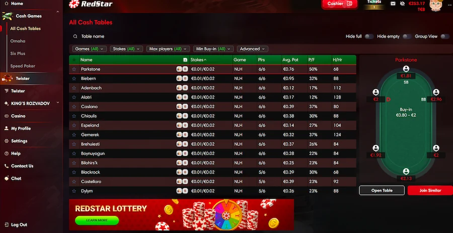 RedStar Poker New Client