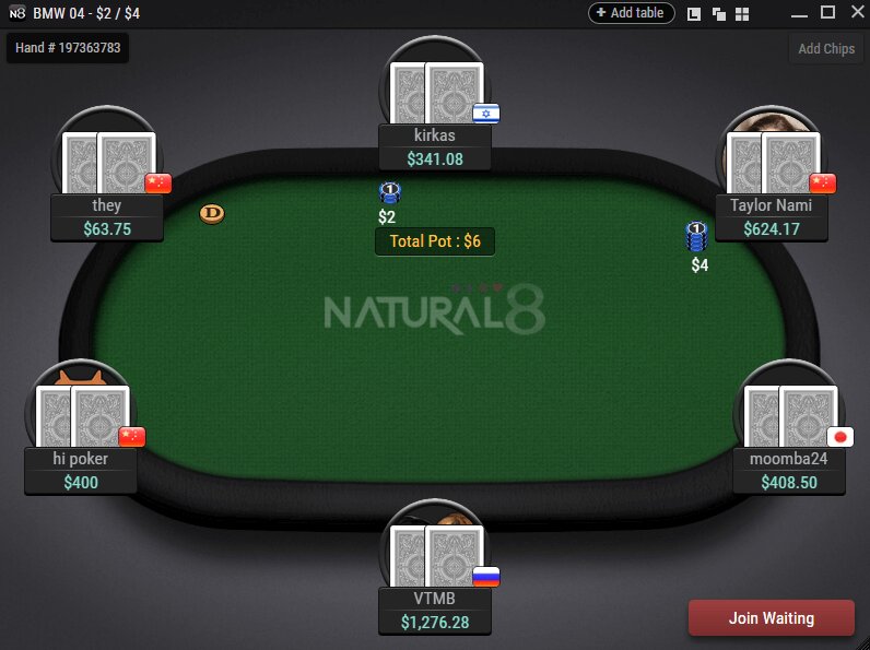 Natural8 Table Natural8 Poker Table