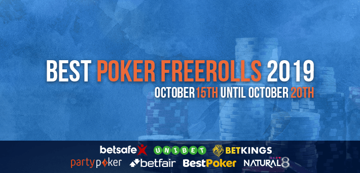 Best Poker Freerolls October 15th – October 20th 2019