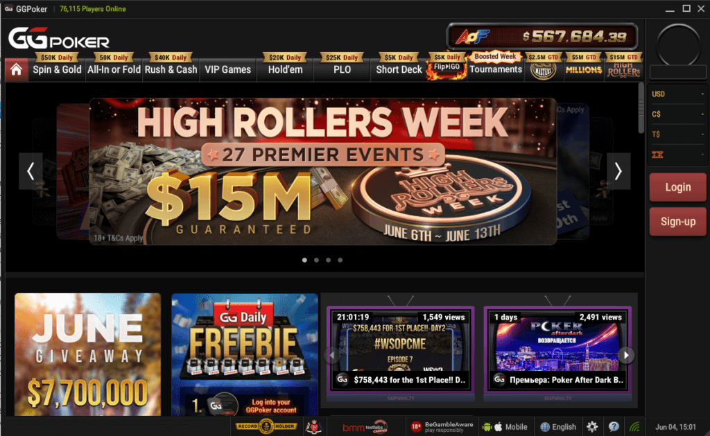 $15,300,000 GTD at the GGNetwork High Rollers Week from June 6-13