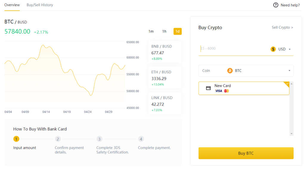 binance fees to buy crypto