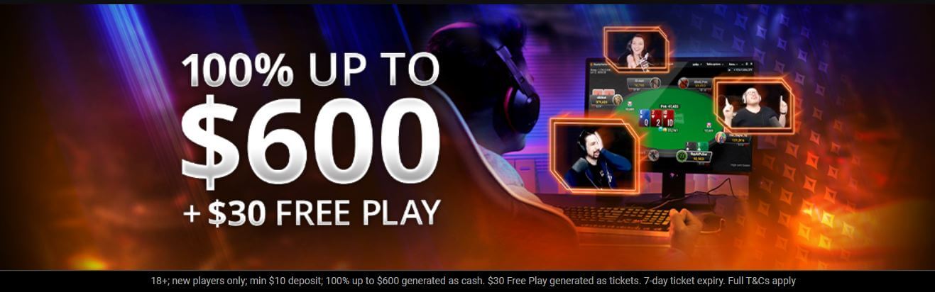 Novo bônus de primeiro depósito do partypoker aumentado oferece 100% até US$600 + US$30 Jogue Grátis