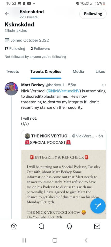 Nick Vertucci ameaça Matt Berkey com chantagem sobre a situação de Hustler