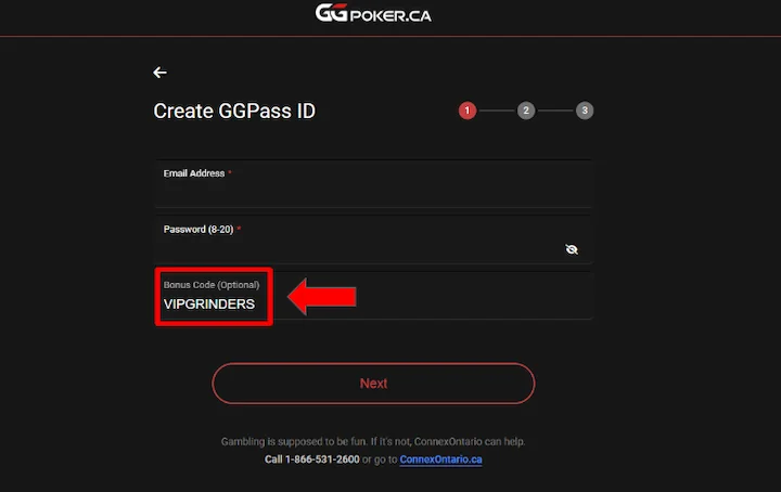 ggpoker ontario registration bonus code VIPGRINDERS