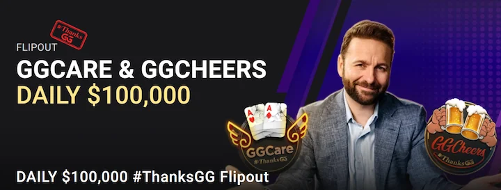 ggpoker ggcare & ggcheers daily $100,000 flipout promotion