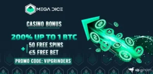 Mega Dice Promo Code 2026 – 200% Bonus up to 1 BTC + 50 FS