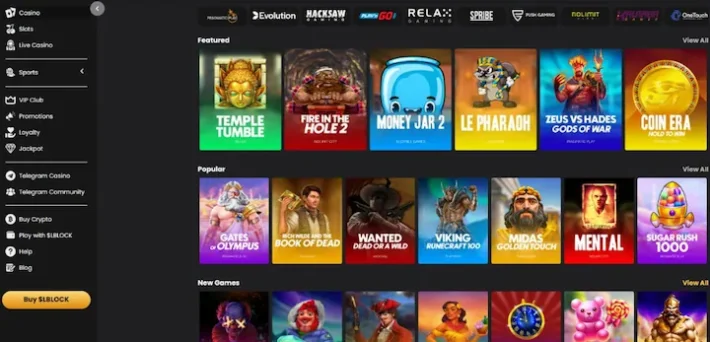 lucky block casino games
