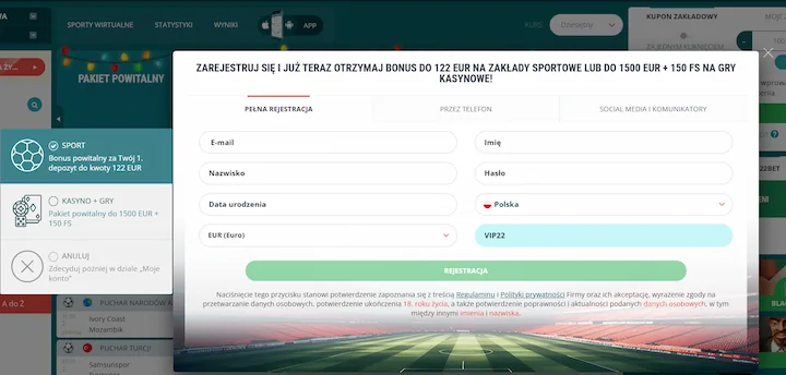 22bet Kod Promocyjny VIP22 22bet Kod Promocyjny VIP22