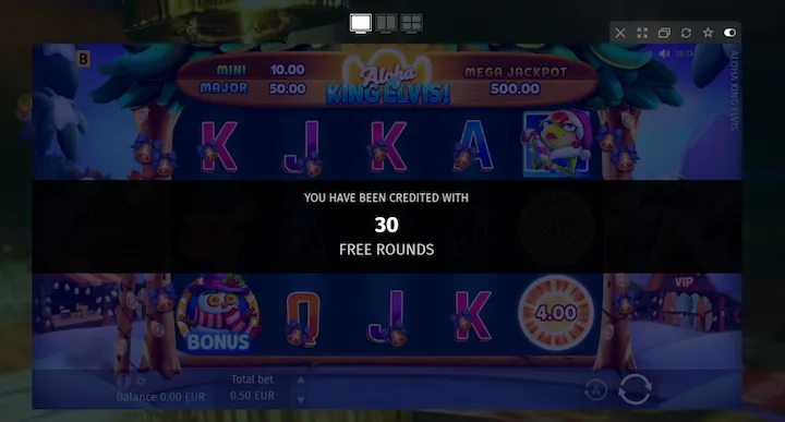 22Bet – 30 gratis spins utan insättning på Aloha King Elvis efter registrering