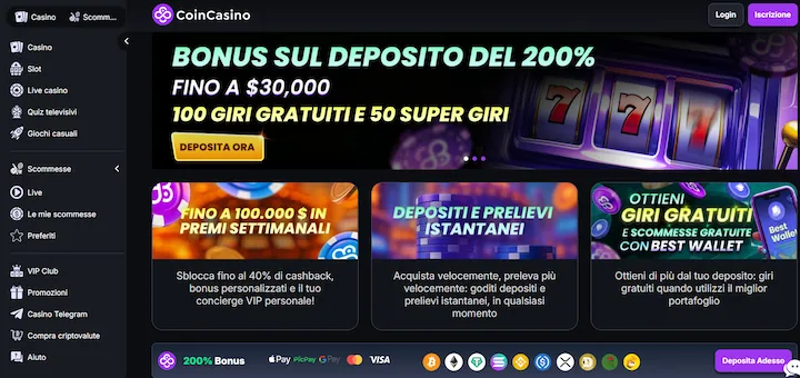 CoinCasino casinò senza documenti CoinCasino casinò senza documenti