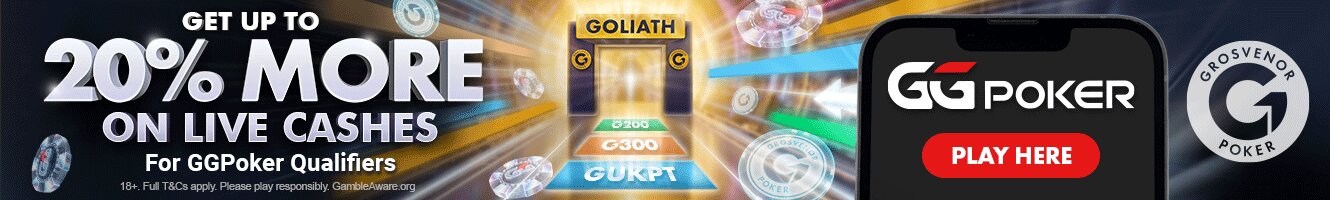GGPoker Grosvenor 20% more on live cashes