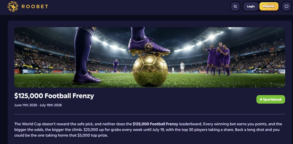 Roobet $125,000 Football Frenzy Roobet $125,000 Football Frenzy