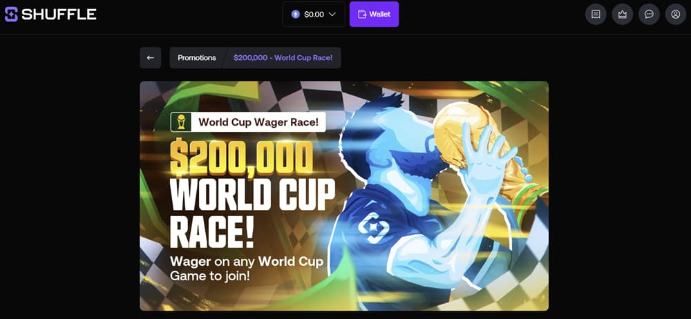 Shuffle $200,000 World Cup Race Shuffle $200,000 World Cup Race