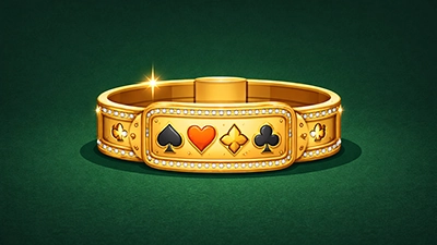 Gold WSOP-style bracelet on dark felt