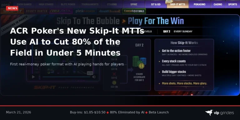 ACR Poker Launches AI-Powered Skip-It MTTs in Industry First