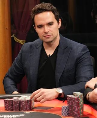 Alan Keating poker player portrait at a High Stakes Poker cash game table