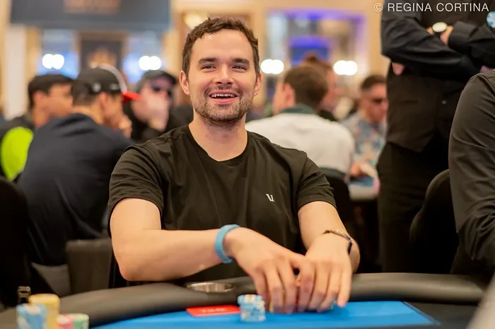 Alan Keating smiling at a poker tournament