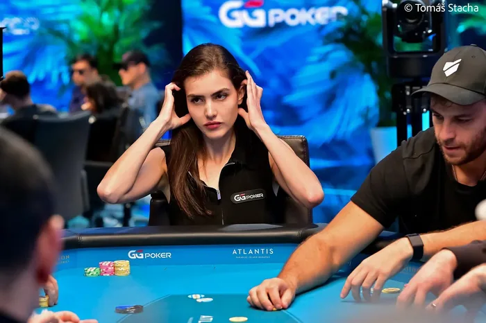 Alexandra Botez competing at the WSOP Paradise tournament in the Bahamas