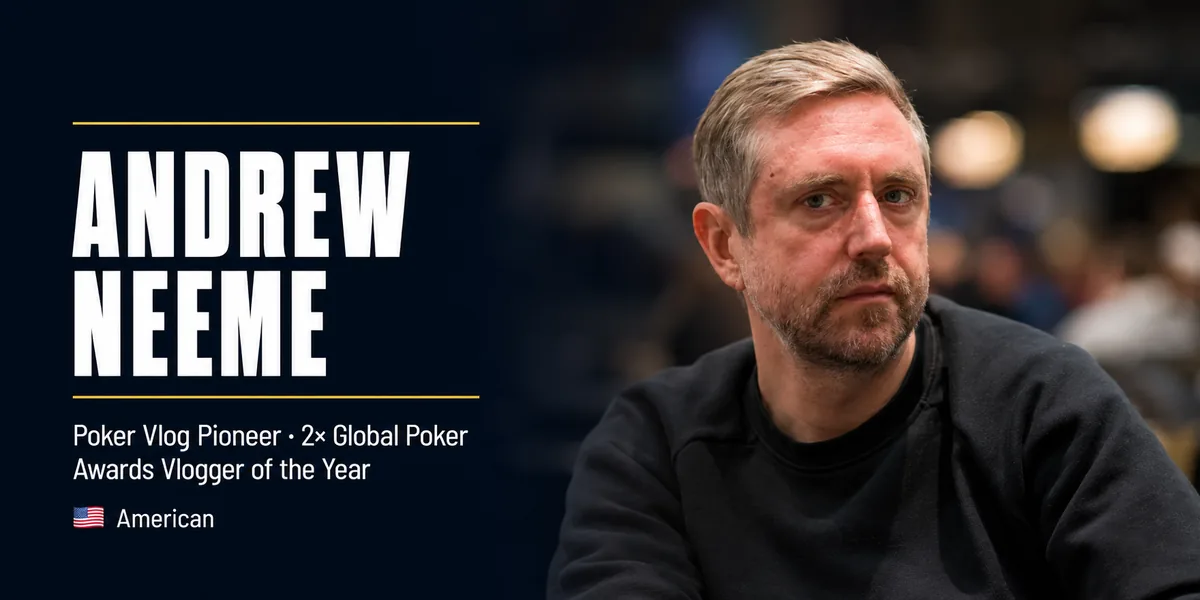 Andrew Neeme poker vlogger and Lodge Card Club co-owner at the table