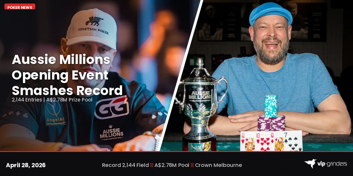 Aussie Millions 2026 Opening Event record field of 2,144 entries at Crown Melbourne