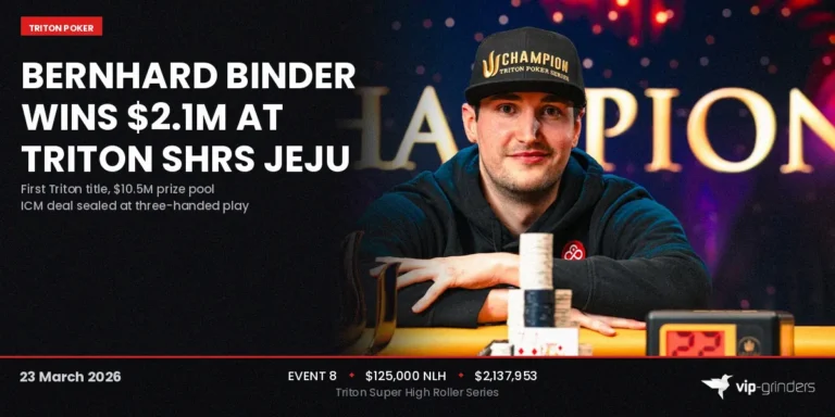 Bernhard Binder Wins $125K NLH for $2.1M at Triton SHRS Jeju
