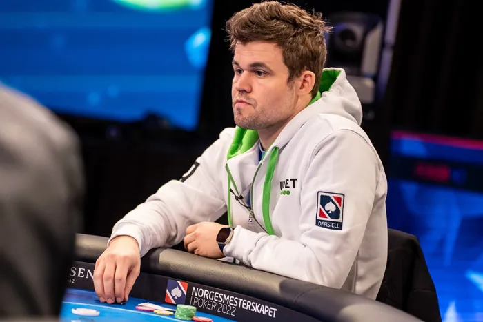 Magnus Carlsen at the 2022 Norwegian Poker Championship Chess world champion Magnus Carlsen competing at the 2022 Norwegian Poker Championship