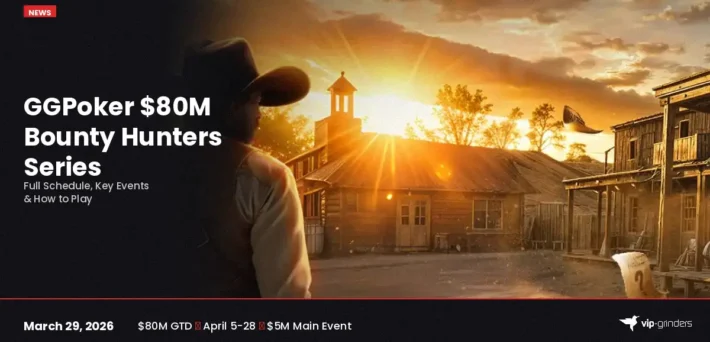 GGPoker Bounty Hunters Series April 2026 promotional banner showing $80 million guaranteed tournament series running April 5 to 28