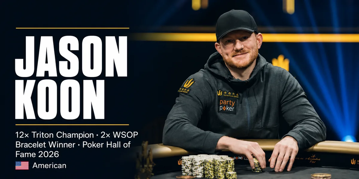 Jason Koon at a Triton Poker table, 12-time Triton champion and 2026 Poker Hall of Fame inductee
