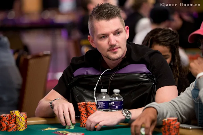 Joe Ingram at the World Series of Poker Joe Ingram behind a stack of chips at a World Series of Poker table