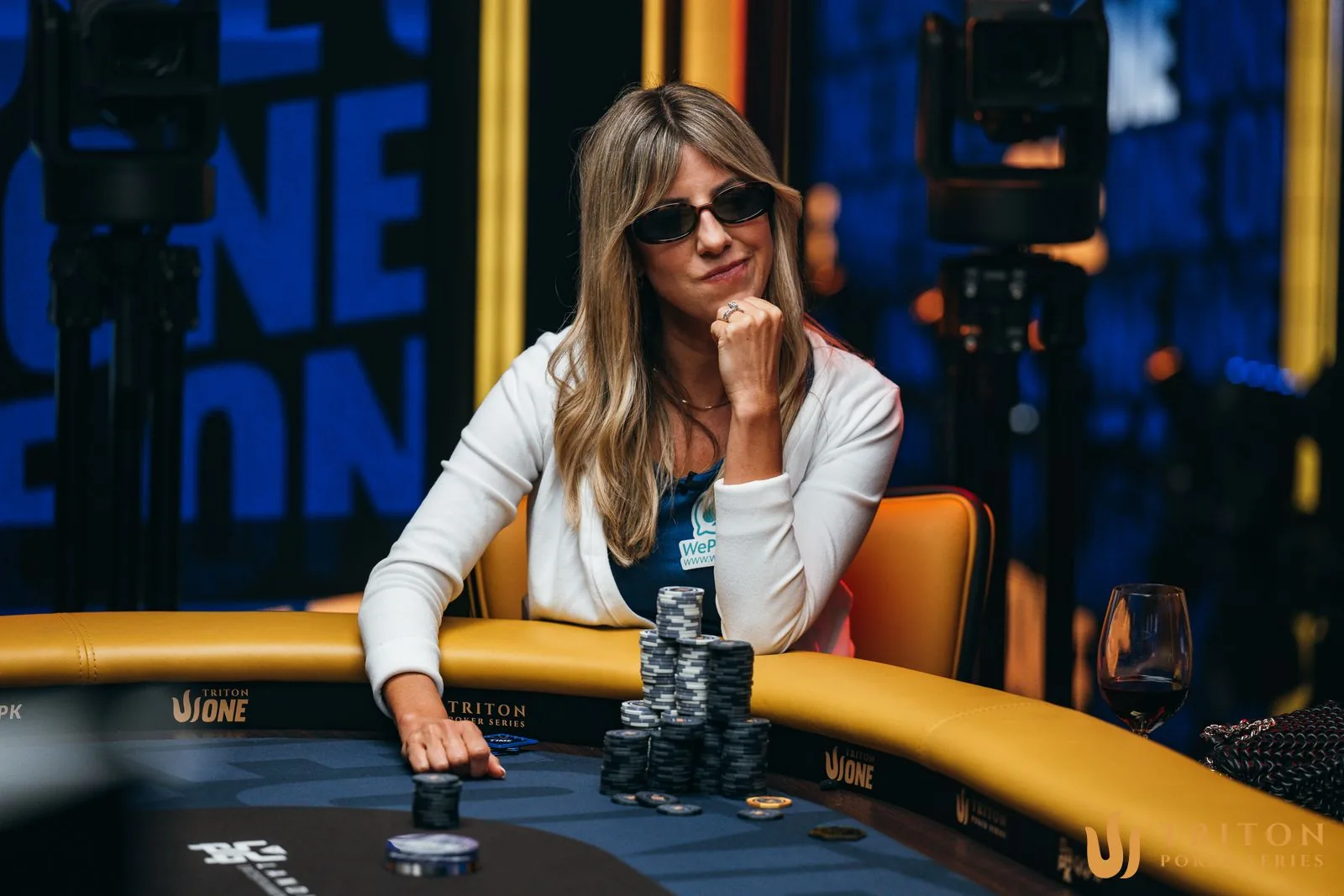 Kristen Foxen at Triton Poker Kristen Foxen competing at a Triton Poker Super High Roller Series event