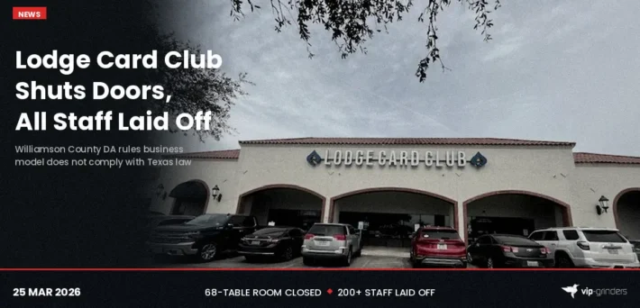 Lodge Card Club shuts doors and lays off all staff after Williamson County DA rules business model illegal under Texas law