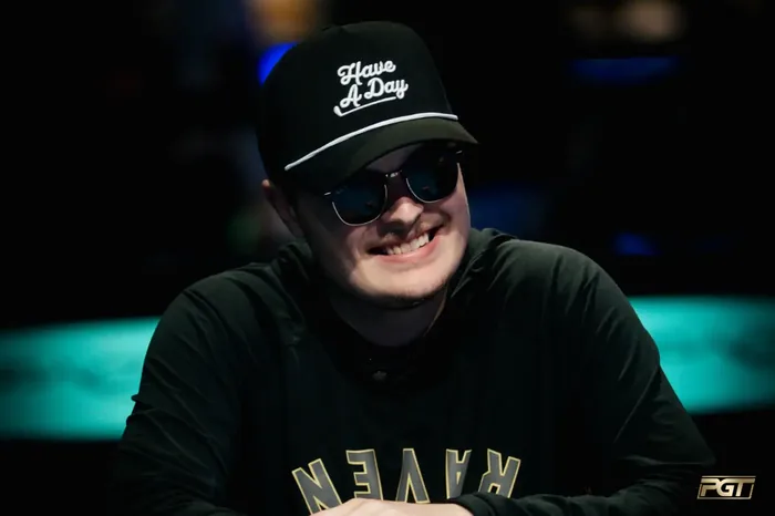 Lucas Jumalon smiling at the table during his run to the WSOP 2026 Main Event final table