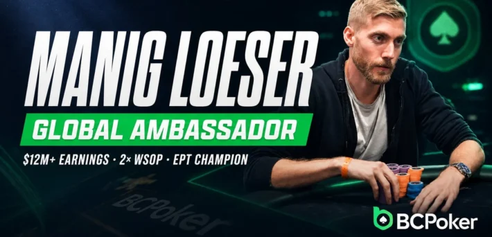 Manig Loeser announced as BCPoker first Global Ambassador with career stats and Triple Crown credentials