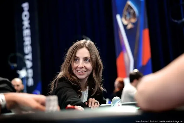Maria Konnikova at a PokerStars feature table Maria Konnikova at a PokerStars live event feature table