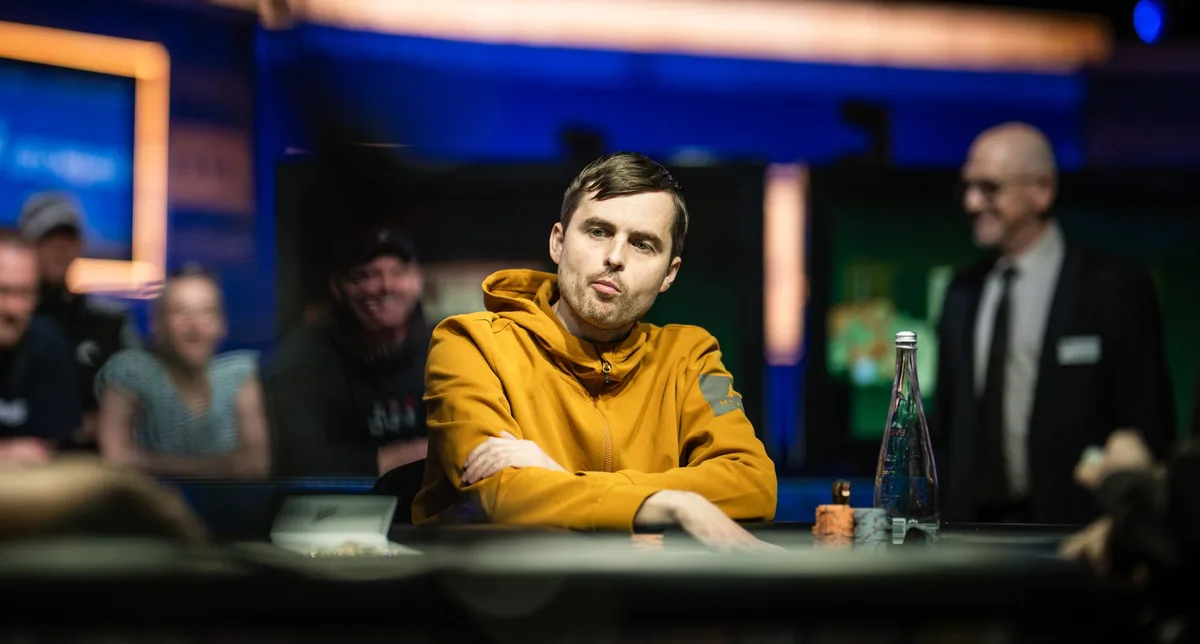 Martin Kabrhel at a high roller poker event Martin Kabrhel with arms crossed at a televised poker final table