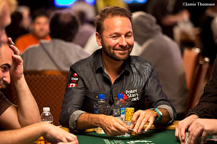 Daniel Negreanu in PokerStars Team Pro patch at a WSOP table