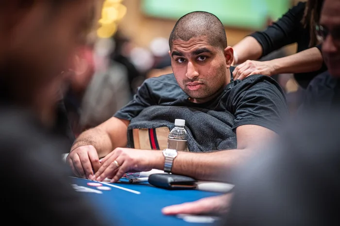 Nik Airball at the poker table during a live tournament
