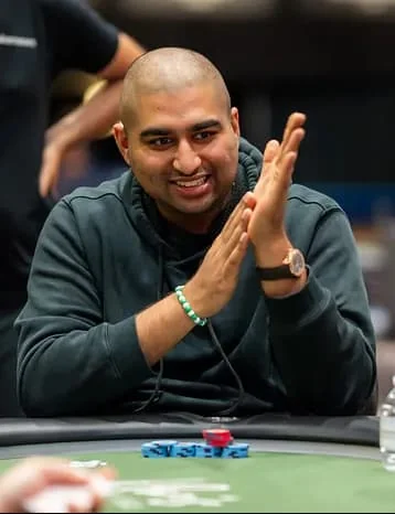 Nik Airball Nikhil Arcot at a live poker tournament