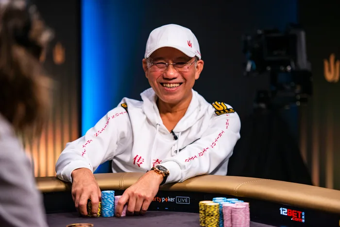 Paul Phua smiling at a Triton Poker super high roller final table