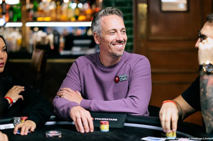 Lex Veldhuis at a PokerStars live event Lex Veldhuis at a PokerStars live event wearing branded gear