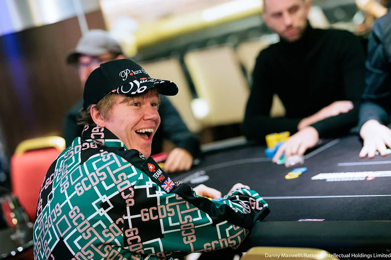 Spraggy Laughing at the Poker Table Spraggy laughing at the table during a PokerStars live event