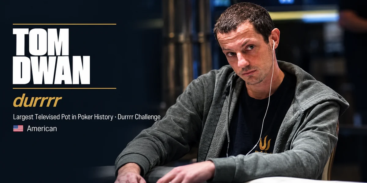 Tom Dwan durrrr profile feature Tom Dwan at the poker table, the American high-stakes pro known as durrrr