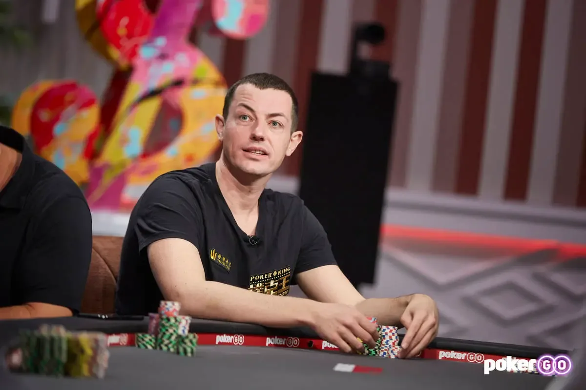 Tom Dwan seated at a PokerGO Studio poker table with chips, returning for the 2026 National Heads-Up Poker Championship
