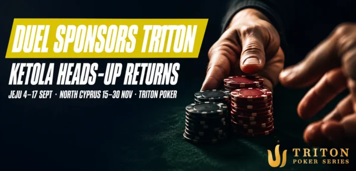 Triton Duel sponsorship graphic: Duel sponsors Triton with Ketola heads-up matches returning in Jeju and North Cyprus